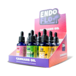 Endoflo Mixed 9 Pack of full spectrum cbd oils on white background from slight angle