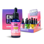 Mixed 9 Pack of EndoFlo Full Spectrum CBD oils in a counter top display product image