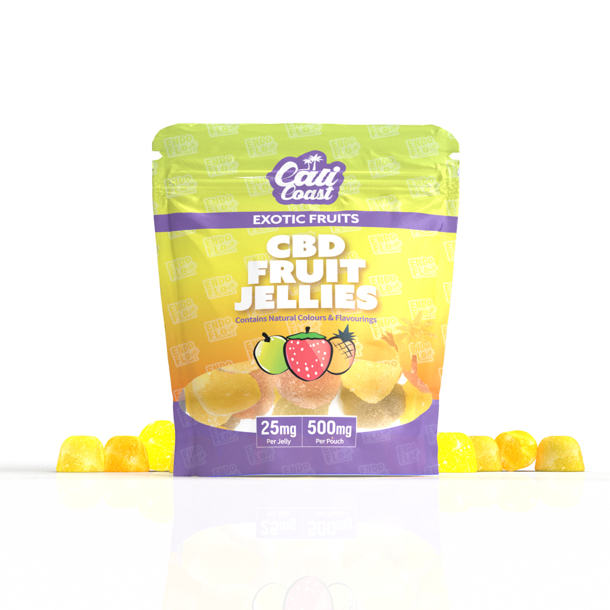EndoFlo cbd gummy pouches 500mg in 25mg