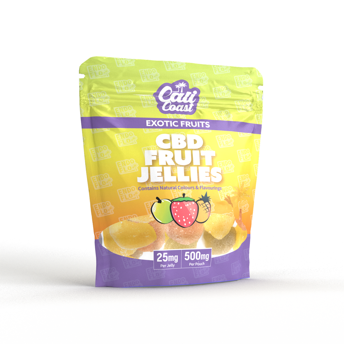 UK wholesale CBD gummy pouches 500mg by endoflo